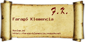 Faragó Klemencia névjegykártya